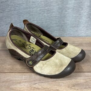 Merrell Plaza Bandeau Mary Jane Women’s 7.5 Brown Leather Tan Suede